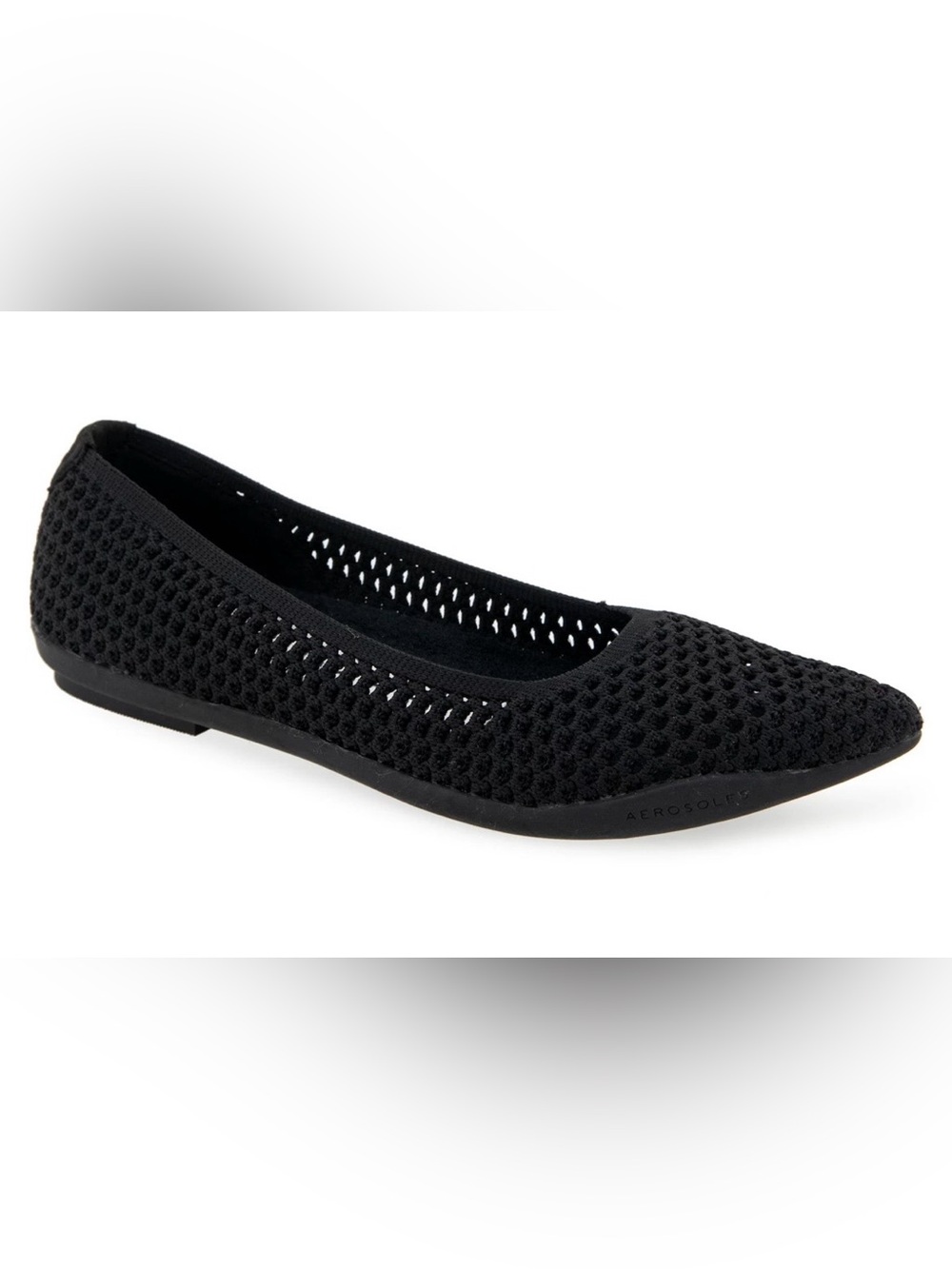 NIB Aerosoles Black Danielle Knit Ballet Flat Shoes- 8